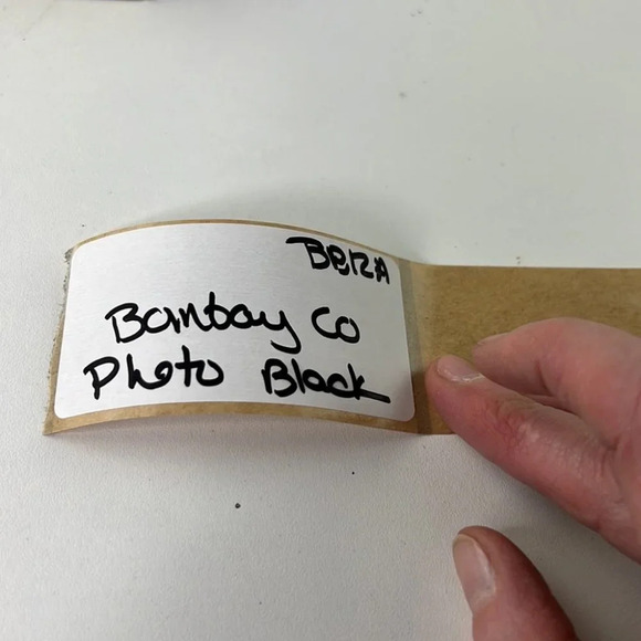 The Bombay Company Black Leather Photo Album New in Box 6 ½"  X 5 ½” - Picture 3 of 6